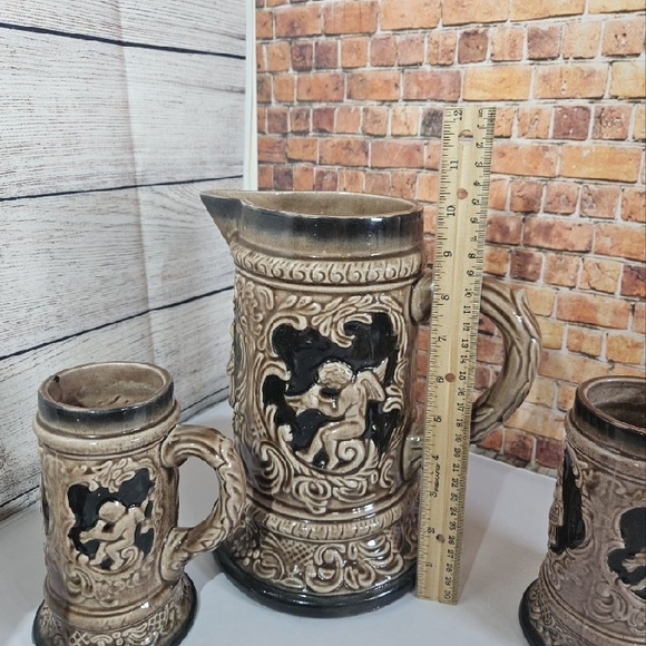 Vintage Ceramic Pitcher and Mug Set - Picture 2 of 6